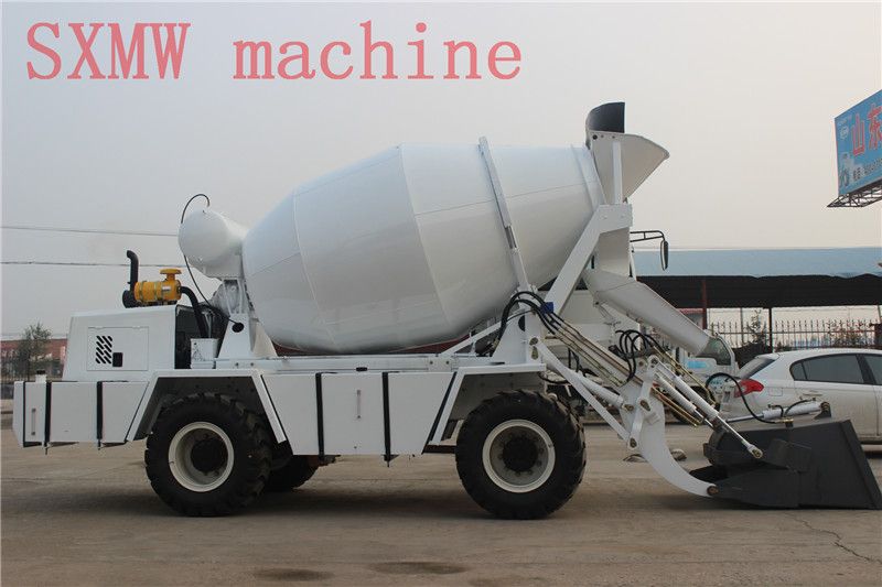 4 wheel drive concrete mixer dumper with loader