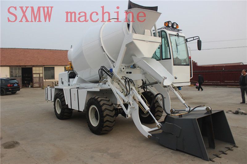 SXMW machine 4 wheel drive concrete mixer dumper with loader