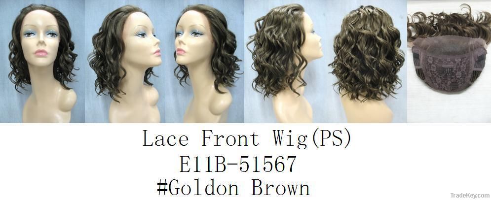 Lace Wig -  Lace Front Full Wig (With S Curl and medium length)