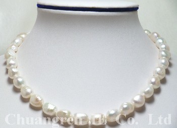 Huge 12-14mm White Baroque Freshwater Pearls Necklace