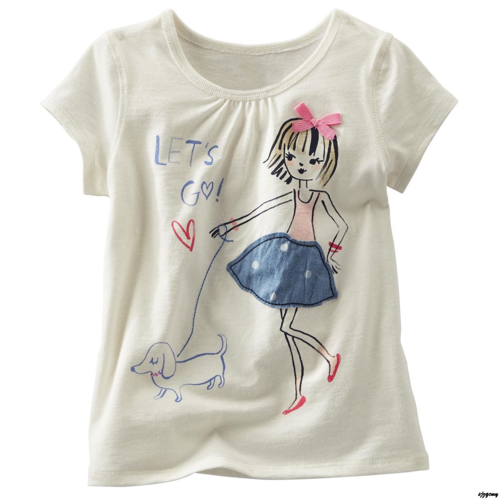 Sweety girl's printing T-shirt for summer