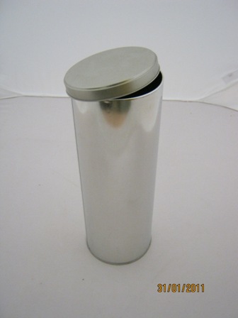 1 palett of Tea tin canister round silver with lid