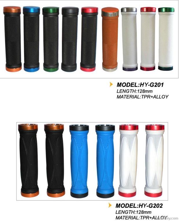 bicycle parts grip, lock-on grip, grip with alloy rings