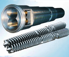 conical twin screw and double hole cylinder