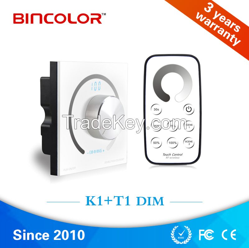 Digital display PWM led strip dimmer controller, push button rf touch dimmer switch for led lights