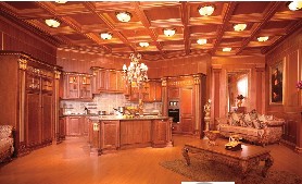 European classical style solid wood kitchen cabinets