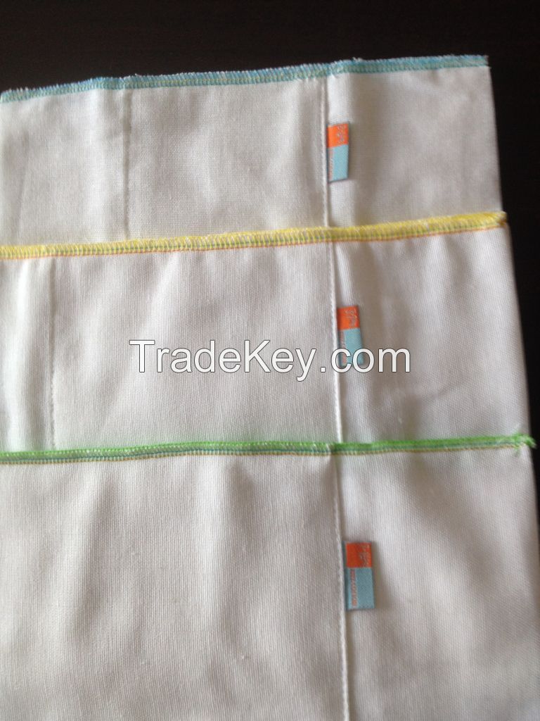 100% Organic Cotton  Or Bamboo Fiber Prefold Diapers, Flat Diapers, Baby Muslin