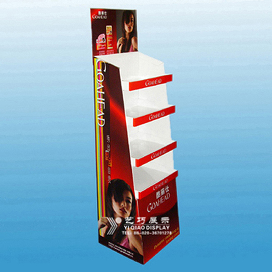 shampoo floor dispaly racks paper stand with three layers