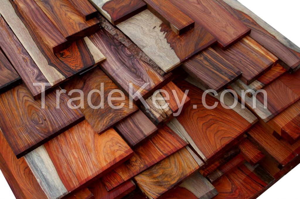 Cocobolo Wood, Bubinga, Bocote, Rose Wood, Wenge, Tali, Kosso, Padauk, Mexico