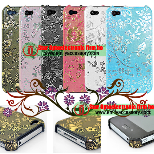 New Flower Pattern Fashionable Back Cover For iPhone 4G 4th