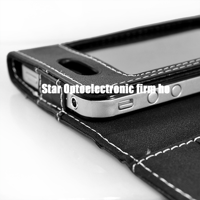New Leather Purse with Contrastive over Case Stitching for iPhone 4G 4