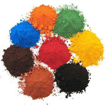 Iron Oxide  red, yellow, blue, brown, black, green powder