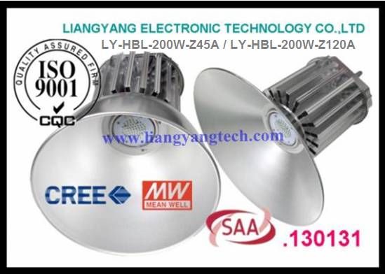 UL SAA CE IP65 200W LED High Bay Light- 110LM/W ( Copper Heat Pipe System Heat-sink), Meanwell driver design.