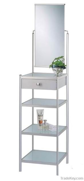 Al bathroom free standing glass shelf with mirror