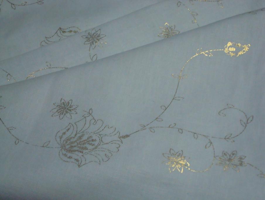 Linen Foil Printed Fabric