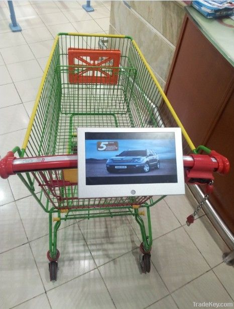 10inch battery powered lcd screen for carts, commercial advertisement l