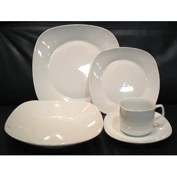 20pcs super white square dinner set