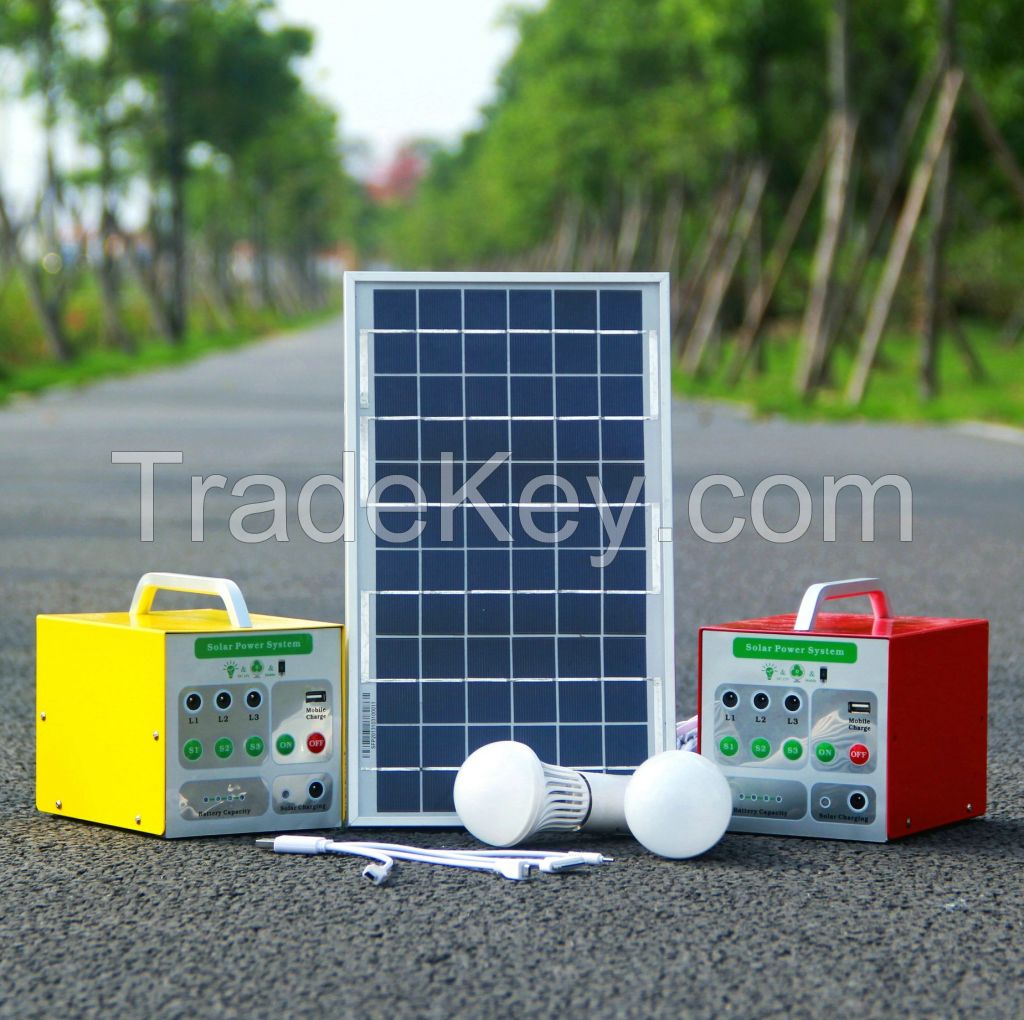 10W Portable Solar Powered Lighting System with 3W LED Light