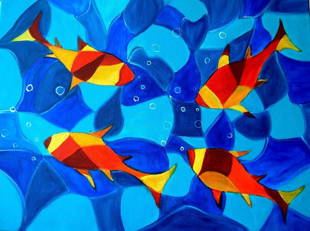 Joy Fish Abstract painting