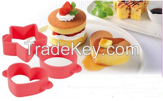 New Brand Hot Popular Useful Silicone Cake Decoration Heart, Star and Round Cake Cutter Mold