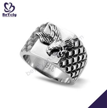 Exquisite engraved eagle design fashion jewelry stainless steel rings for men