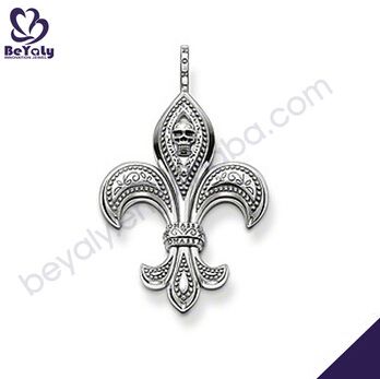 fashion jewelry women gifts flur de lis design AAA CZ 925 sterling silver pendant