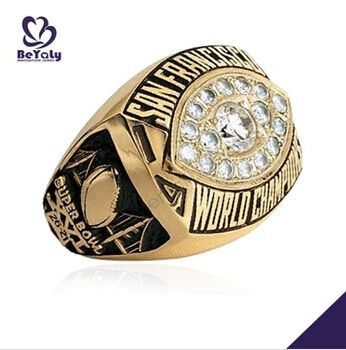18K gold plating brass CZ jewelry souvenir replica custom chamionship rings