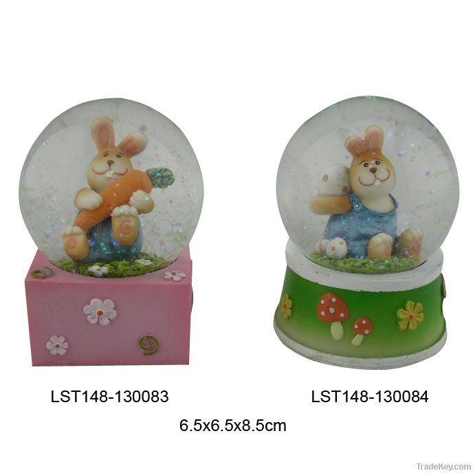 2013 new design easter rabbit snow globe