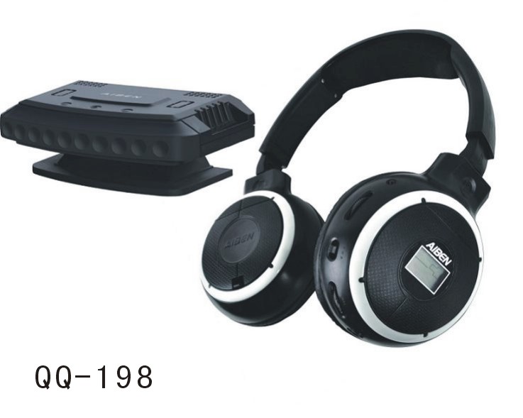 wholesale QQ198 PC TV wireless headphone with mic LCD display