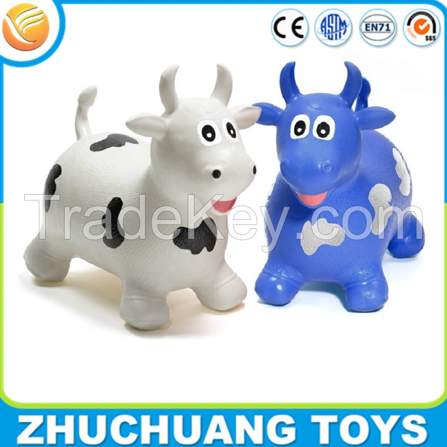 professional manufacturer for cheap pvc milk cow jumping toy inflatable animal