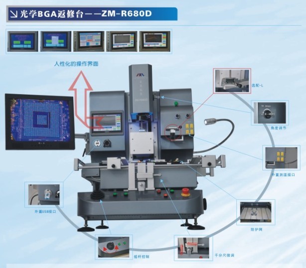 hot air motherboard chip repairing machine ZM-R680D, BGA rework station