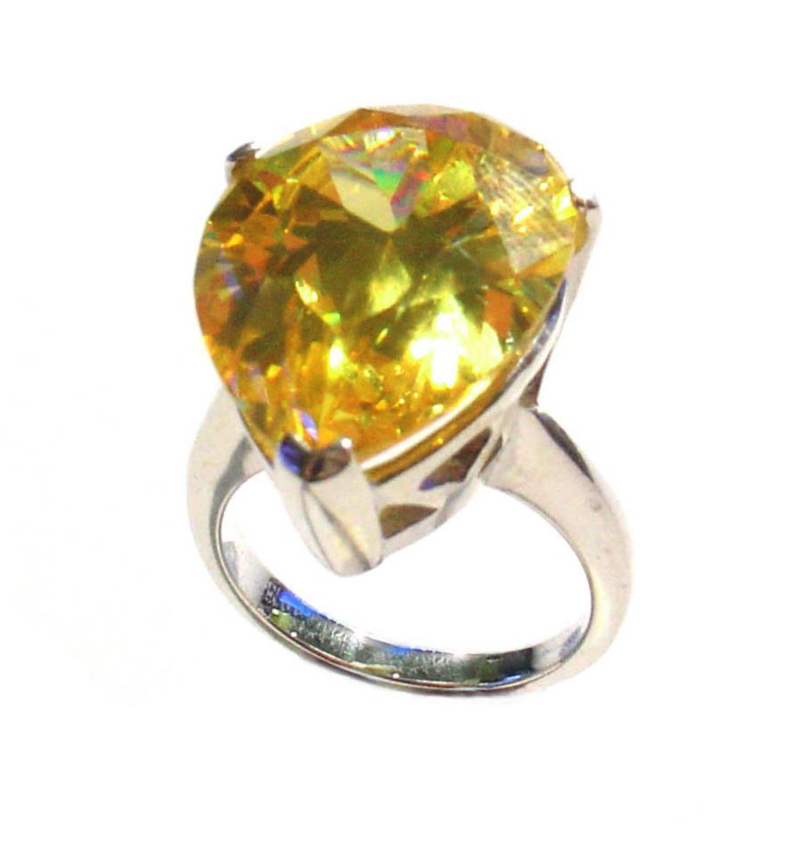 Pear Drop CZ Ring