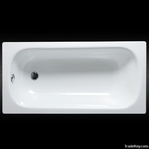 Enameled steel bathtub