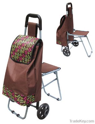 foldable shopping trolley bag with chair