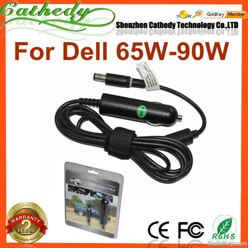 For Dell Car Charger 65W-90W 19.5V 3.34A-4.7A 7.4x5.0