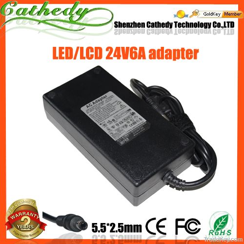 4 Prong Pin 24V 6A AC DC Adapter Power 4 APEX AVL2776 ILO-2600 LCD TV