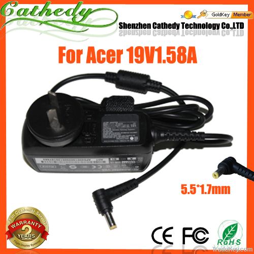 Wall charger for Acer 19V 1.58A 30W AC Adapter for Aspire One 8.9" 1