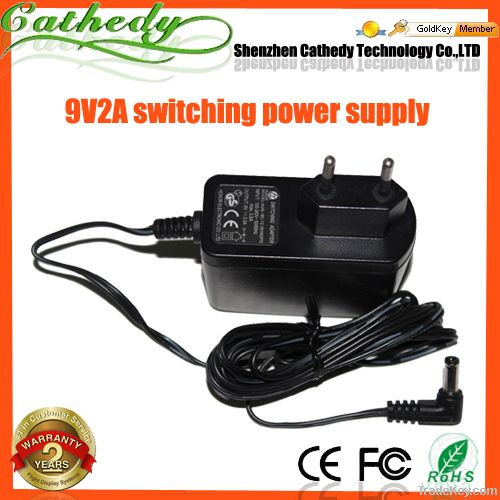 5.5x2.1mm 9V 2A 2000mA Switching Power Supply adapter 100-240 AC