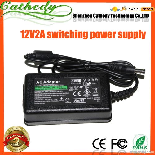 DC 12V 2A 2.0A Switching Power Supply Adapter For 110V- 240V AC 50/60H