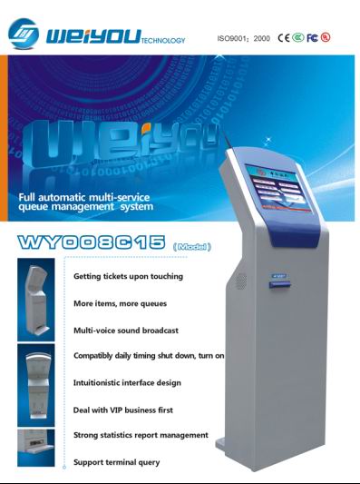 Touch Screen Queue System Kiosk