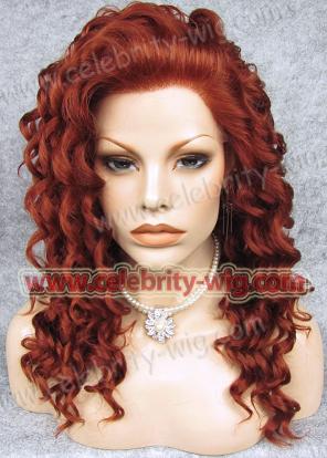 red synthetic curly hair lace front wigs