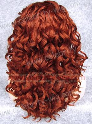 fashion red synthetic curly hair lady lace wigs