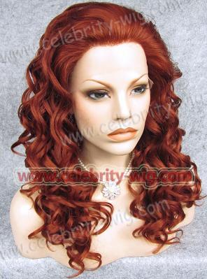 fashion red synthetic curly hair lady lace wigs