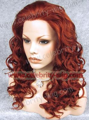 fashion red synthetic curly hair lady lace wigs