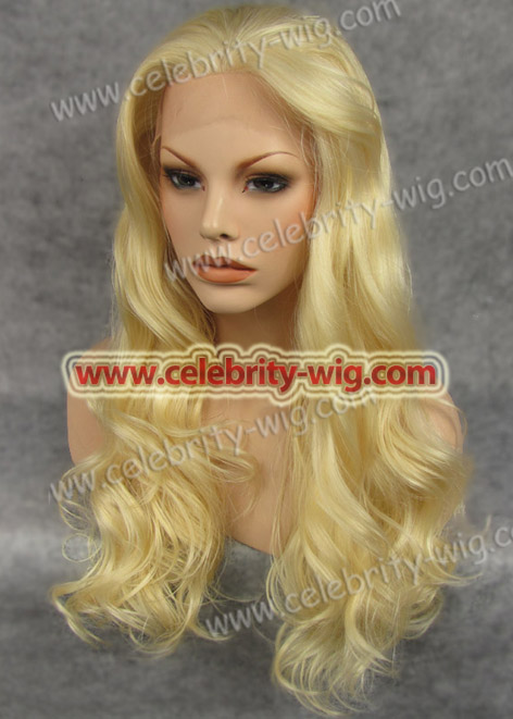 blonde synthetic body wave lace front wigs