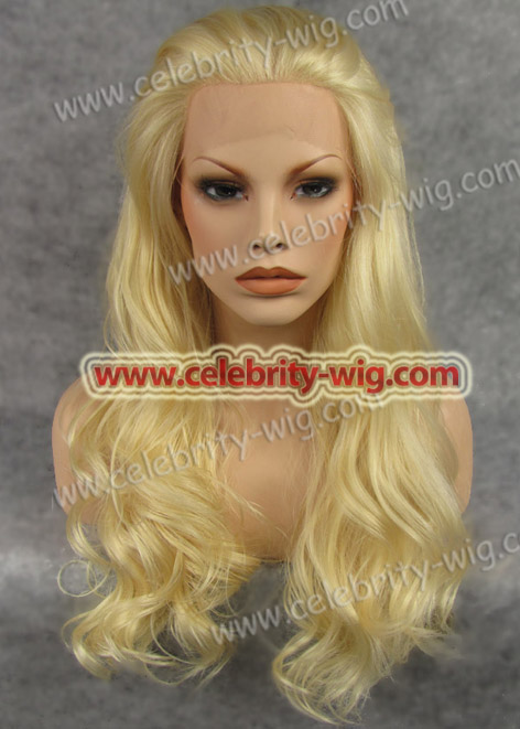 blonde synthetic body wave lace front wigs