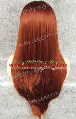 long red synthetic straight lace front wigs