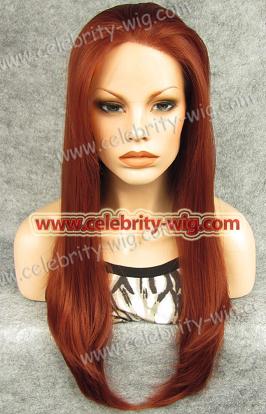 long red synthetic straight lace front wigs