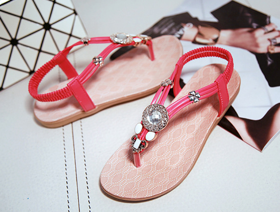 Ladies Fashion Flat Sandals shoes for summer with high quality PU with good price