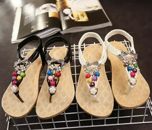 Ladies Fashion Flate Sandals Shoes For Summer With High Quality Pu With Good Price